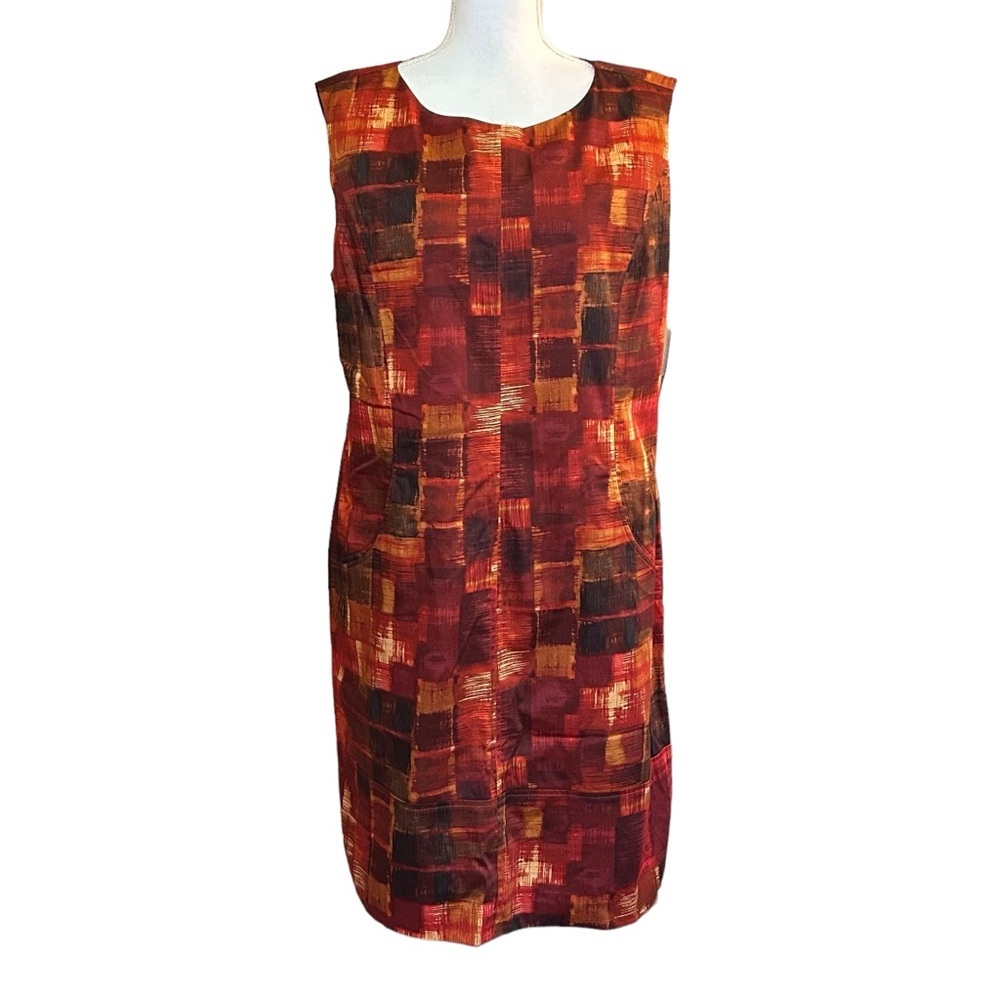 Pendleton Multicolor Sleeveless Stretch Sheath Women’s SZ 18‎ Burgundy NEW
